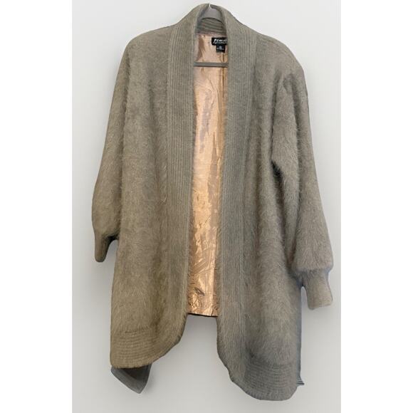 Venesha Women’s Gray Angora Blend Lined Cardigan Sweater Size XL - Picture 1 of 8